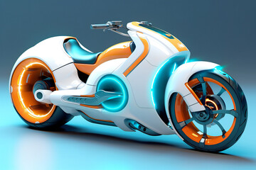 3d render of a futuristic motorcycle