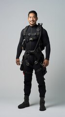 Full shot of professional looking 32 year old male. Work, job, outfit. Isolated on white background.