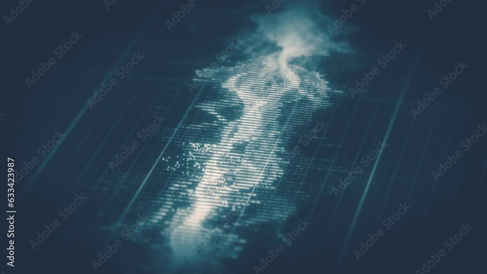 Poster digital data graphic close up/ 4k animation of an abstract background with slow motion business stat