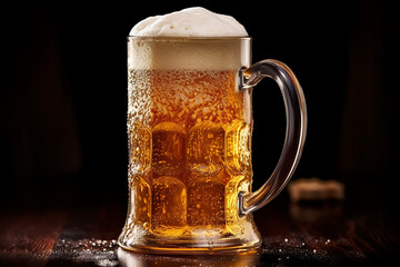 glass of beer with foam