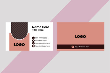 siness card design template, clean professional business card template, visiting card. Flat design vector abstract creative - Vector. Print ready double sided clean fresh and modern business card.