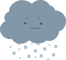 Hail vector illustration, Weather vector, kids illustration, Weather clipart, baby element, kawaii vector