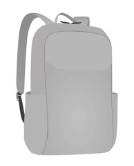 Grey school bag. vector illustration