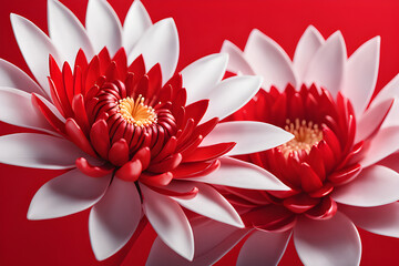 Water lily isolated on white. Generative AI