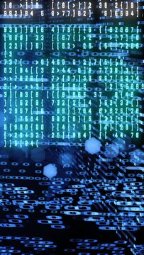 Computer hacker and cyber security. Vertical time lapse in 9:16 ratio. Smartphone and social media ready