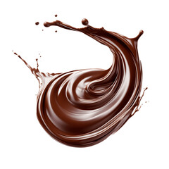 Isolated Swirl of Dark Chocolate Sauce, Dessert Accent