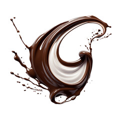 Swirly Streak of Dark Chocolate isolated, Sweet Drizzle