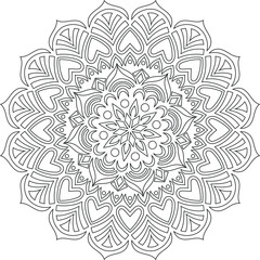 Circular pattern in the form of a mandala. Henna tatoo mandala. Mehndi style. Decorative pattern in oriental style. Coloring book page.
