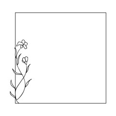 square frame with flower copy space