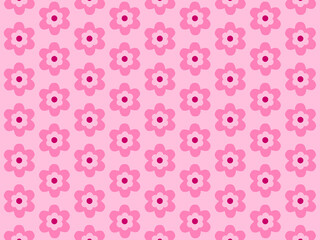 Pink Flowers Pattern Wallpaper Background