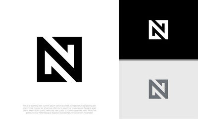 Initials N logo design. Initial Letter Logo. Innovative high tech logo template.