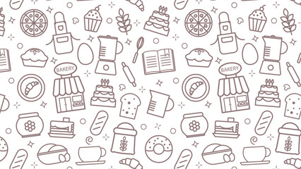 Seamless pattern with the image of baking.Doodle illustration. Vector illustration