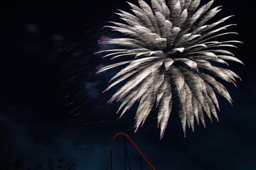 fireworks over the roller coaster track