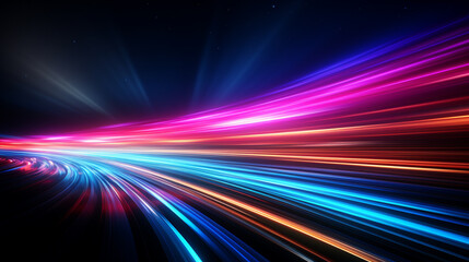 Fototapeta na wymiar abstract multicolor spectrum background, bright orange blue neon rays and colorful glowing lines