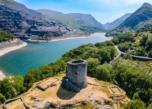 Dolbadarn Castle and Llyn Peris lake, Snowdonia, Wales
