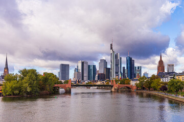 Fototapeta na wymiar Skyline of Frankfurt a. Main, the financial center of Germany