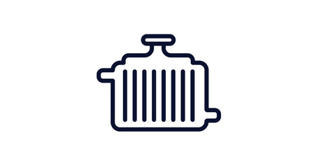 car radiator icon. Thin line car radiator icon from car parts collection. Outline vector isolated on white background. Editable car radiator symbol can be used web and mobile