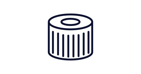 car oil filter icon. Thin line car oil filter icon from car parts collection. Outline vector isolated on white background. Editable car oil filter symbol can be used web and mobile