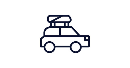 car luggage rack icon. Thin line car luggage rack icon from car parts collection. Outline vector isolated on white background. Editable car luggage rack symbol can be used web and mobile