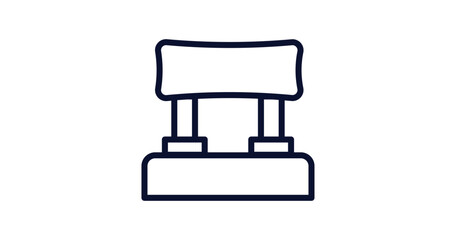 car headrest icon. Thin line car headrest icon from car parts collection. Outline vector isolated on white background. Editable car headrest symbol can be used web and mobile