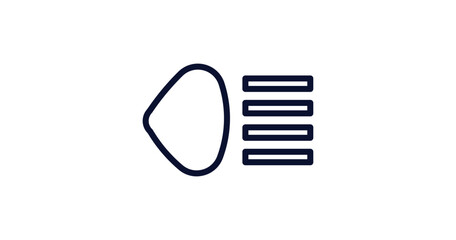 car headlight icon. Thin line car headlight icon from car parts collection. Outline vector isolated on white background. Editable car headlight symbol can be used web and mobile