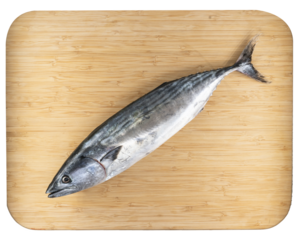 Bonito fish on a wooden board