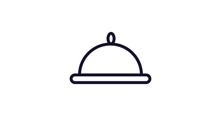 Obraz premium serving dish icon. Thin line serving dish icon from food collection. Outline vector isolated on white background. Editable serving dish symbol can be used web and mobile