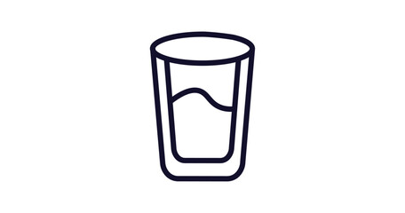 water glass icon. Thin line water glass icon from food collection. Outline vector isolated on white background. Editable water glass symbol can be used web and mobile