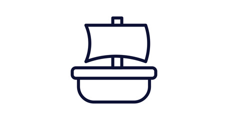 trireme icon. Thin line trireme icon from nautical collection. Outline vector isolated on white background. Editable trireme symbol can be used web and mobile