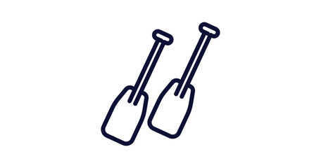 paddles icon. Thin line paddles icon from nautical collection. Outline vector isolated on white background. Editable paddles symbol can be used web and mobile
