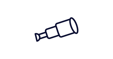 nautical monocular icon. Thin line nautical monocular icon from nautical collection. Outline vector isolated on white background. Editable nautical monocular symbol can be used web and mobile