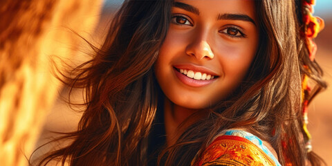 Captivating Close-Up of a Smiling Mexican Teenager