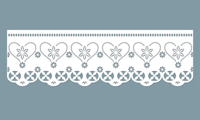vintage lace cotton eyelet trim design vector.