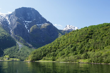 Fototapeta na wymiar Cruising the Aurlandsfjord, part of Sognefjord, Norway