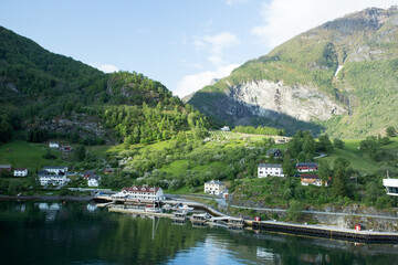 Fototapeta na wymiar Cruising the Aurlandsfjord, part of Sognefjord, Norway