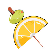 Lemon doodle vector filled outline Sticker. EPS 10 file