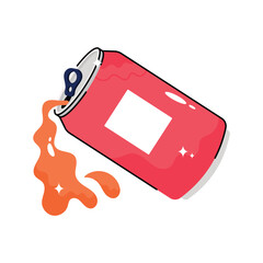 Soft drink doodle vector filled outline Sticker. EPS 10 file