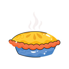 Pie doodle vector filled outline Sticker. EPS 10 file