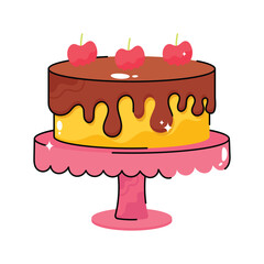 Cake doodle vector filled outline Sticker. EPS 10 file