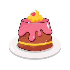 Pudding doodle vector filled outline Sticker. EPS 10 file