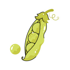 Beans doodle vector filled outline Sticker. EPS 10 file