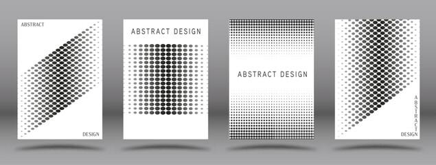 A set of templates with an abstract composition. Monochrome layout for posters, posters, banners, covers and creative design