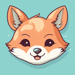 Logo vector illustration of an Kawaii Fox