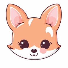 Logo vector illustration of an Kawaii Fox