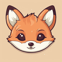 Logo vector illustration of an Kawaii Fox