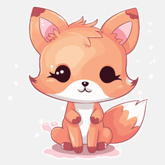 Logo vector illustration of an Kawaii Fox
