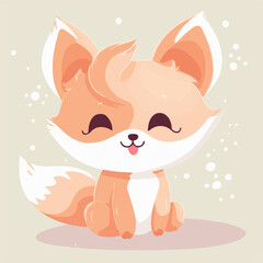Logo vector illustration of an Kawaii Fox