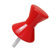 3D Red Push Pin. Drawing Pin