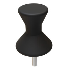 3D Black Push Pin. Drawing Pin