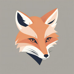 Obraz premium Fox illustration, minimalist, pastel colors